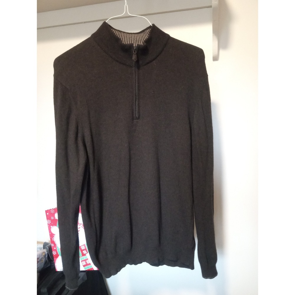 Jos. A. Bank Reserve 1/4 Zip Sweater Mens XL Brown Wool Cashmere Italian Yarn - Picture 11 of 11